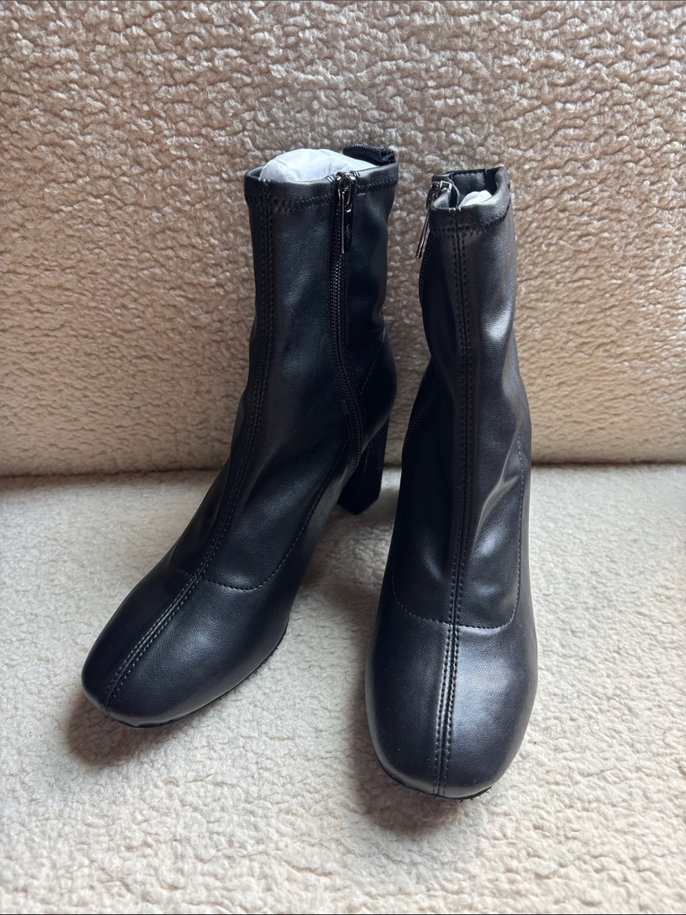 Donald Pliner, Black Leather Heeled Boots, NWT